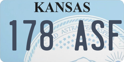 KS license plate 178ASF