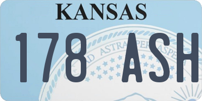 KS license plate 178ASH