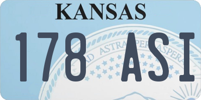 KS license plate 178ASI