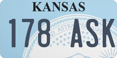 KS license plate 178ASK