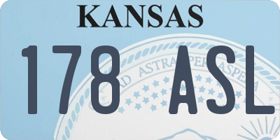 KS license plate 178ASL