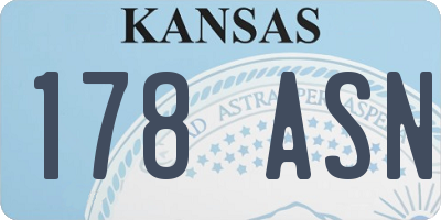 KS license plate 178ASN