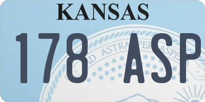 KS license plate 178ASP