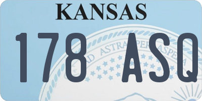 KS license plate 178ASQ