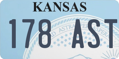 KS license plate 178AST