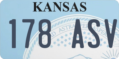 KS license plate 178ASV