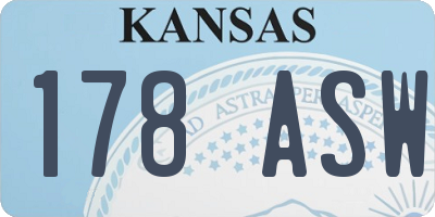 KS license plate 178ASW