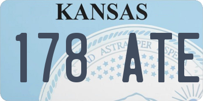 KS license plate 178ATE