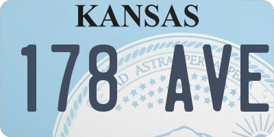 KS license plate 178AVE