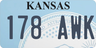 KS license plate 178AWK