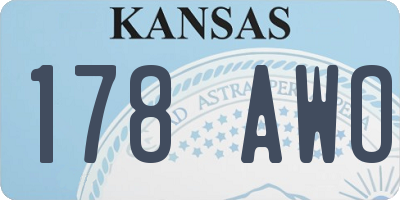 KS license plate 178AWO