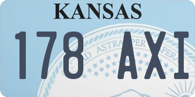 KS license plate 178AXI