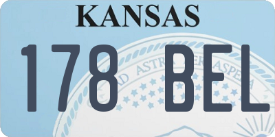 KS license plate 178BEL