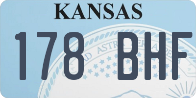 KS license plate 178BHF