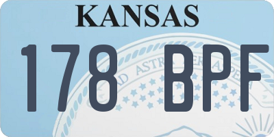 KS license plate 178BPF