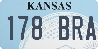 KS license plate 178BRA
