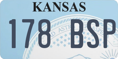 KS license plate 178BSP