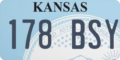 KS license plate 178BSY