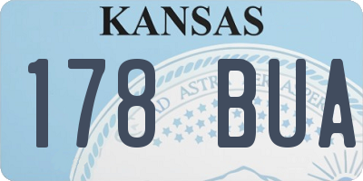 KS license plate 178BUA