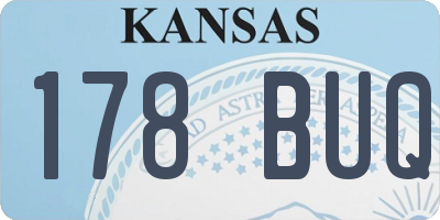 KS license plate 178BUQ