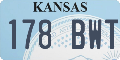KS license plate 178BWT