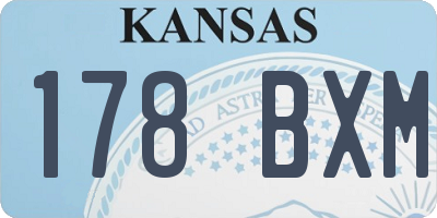 KS license plate 178BXM