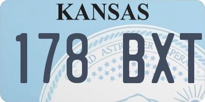 KS license plate 178BXT