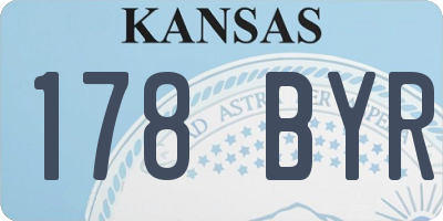 KS license plate 178BYR