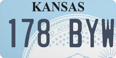 KS license plate 178BYW