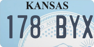 KS license plate 178BYX