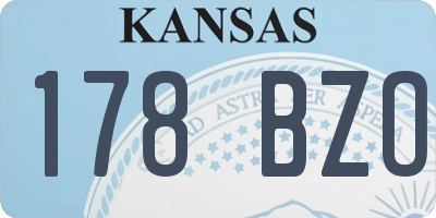 KS license plate 178BZO