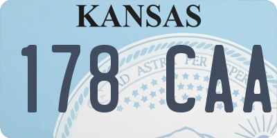 KS license plate 178CAA