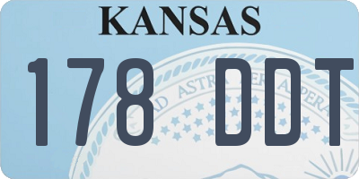 KS license plate 178DDT
