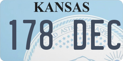KS license plate 178DEC