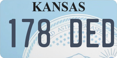 KS license plate 178DED