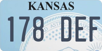 KS license plate 178DEF