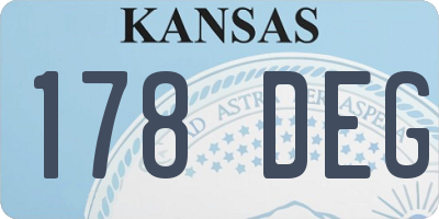 KS license plate 178DEG