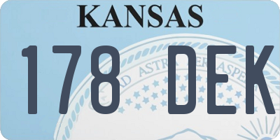 KS license plate 178DEK