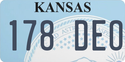 KS license plate 178DEO