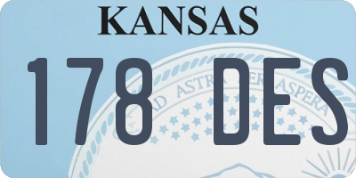 KS license plate 178DES
