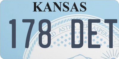 KS license plate 178DET