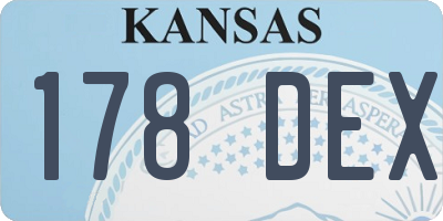 KS license plate 178DEX