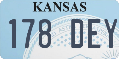KS license plate 178DEY
