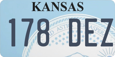 KS license plate 178DEZ