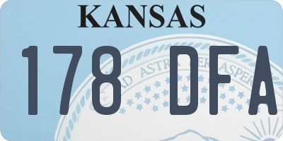 KS license plate 178DFA