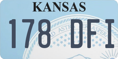 KS license plate 178DFI