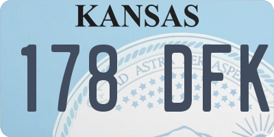 KS license plate 178DFK