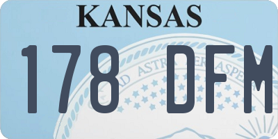 KS license plate 178DFM