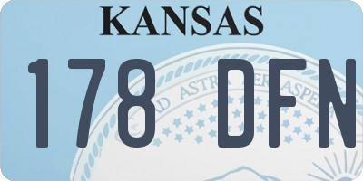 KS license plate 178DFN