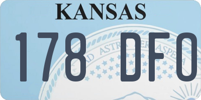 KS license plate 178DFO